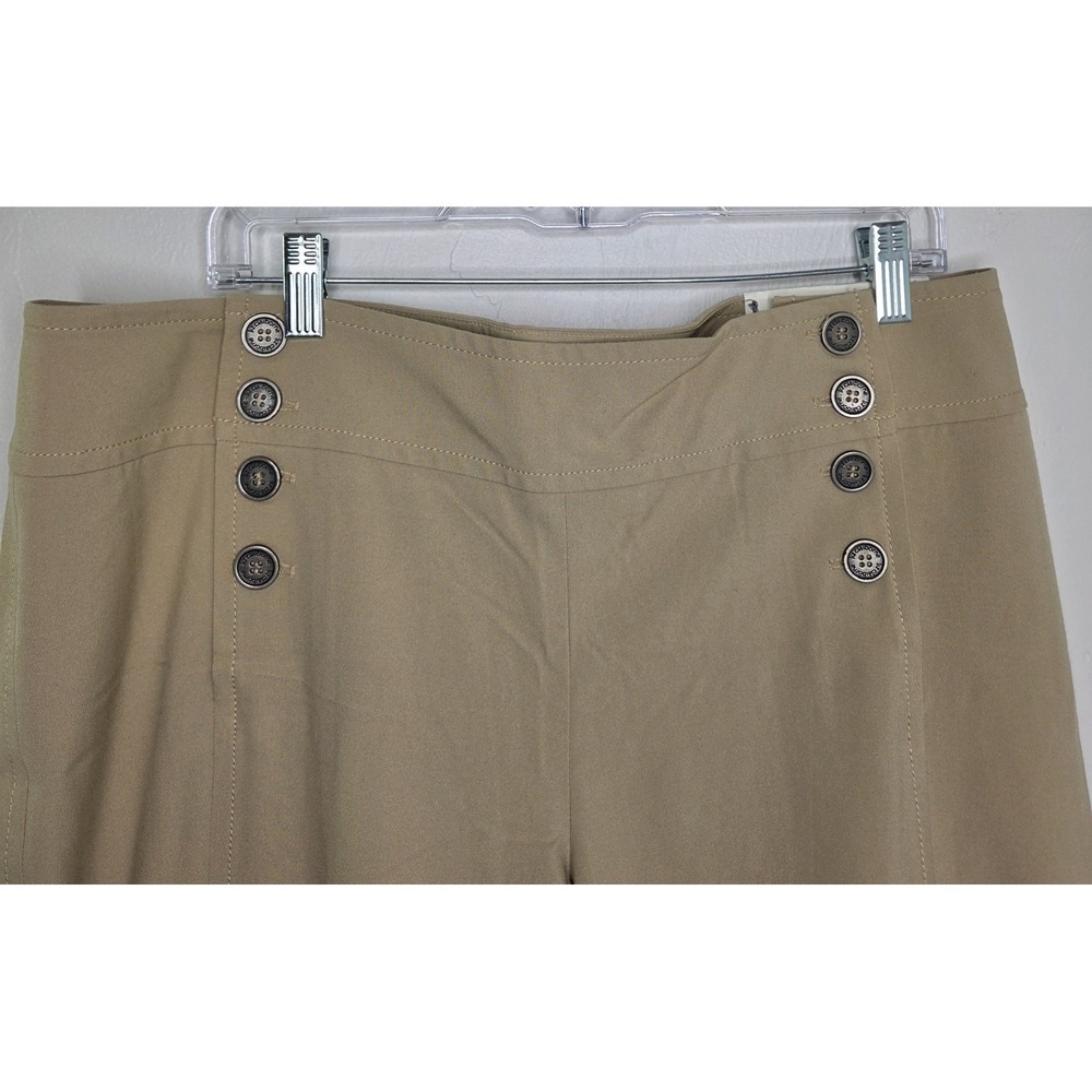 *NEW w/Tags Women's Liz Claiborne Size 16 Tan Stretch Sloane Wide Leg Pants - Picture 2 of 9